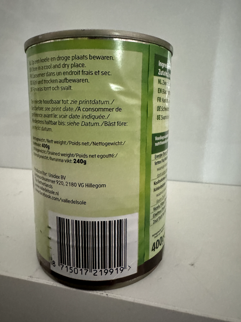 VALLE DEL SOLE - CANNED BLACK TURTLE BEANS