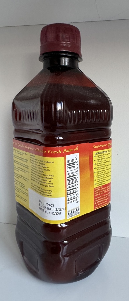 GHANA FRESH - PURE UNREFINED ZOMI PALM OIL 500ML