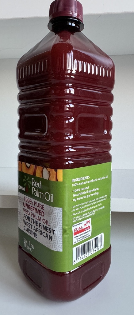 OMNI - UNREFINED RED PALM OIL 1L