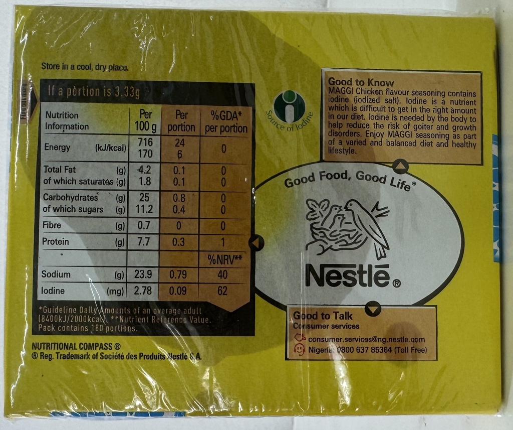 NESTLE - MAGGI CUBES CHICKEN FLAVOUR (60 Pieces)