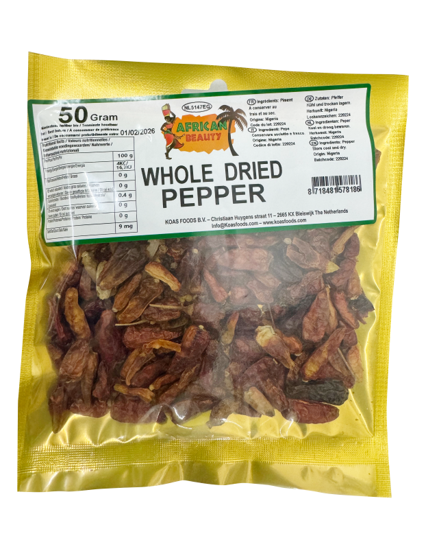 AFRICAN BEAUTY - WHOLE DRIED PEPPER